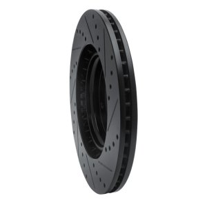 Hyundai Kona Brake Rotor (1) - Front Left - R1 Concepts - Drilled & Slotted - Black - `15-`25